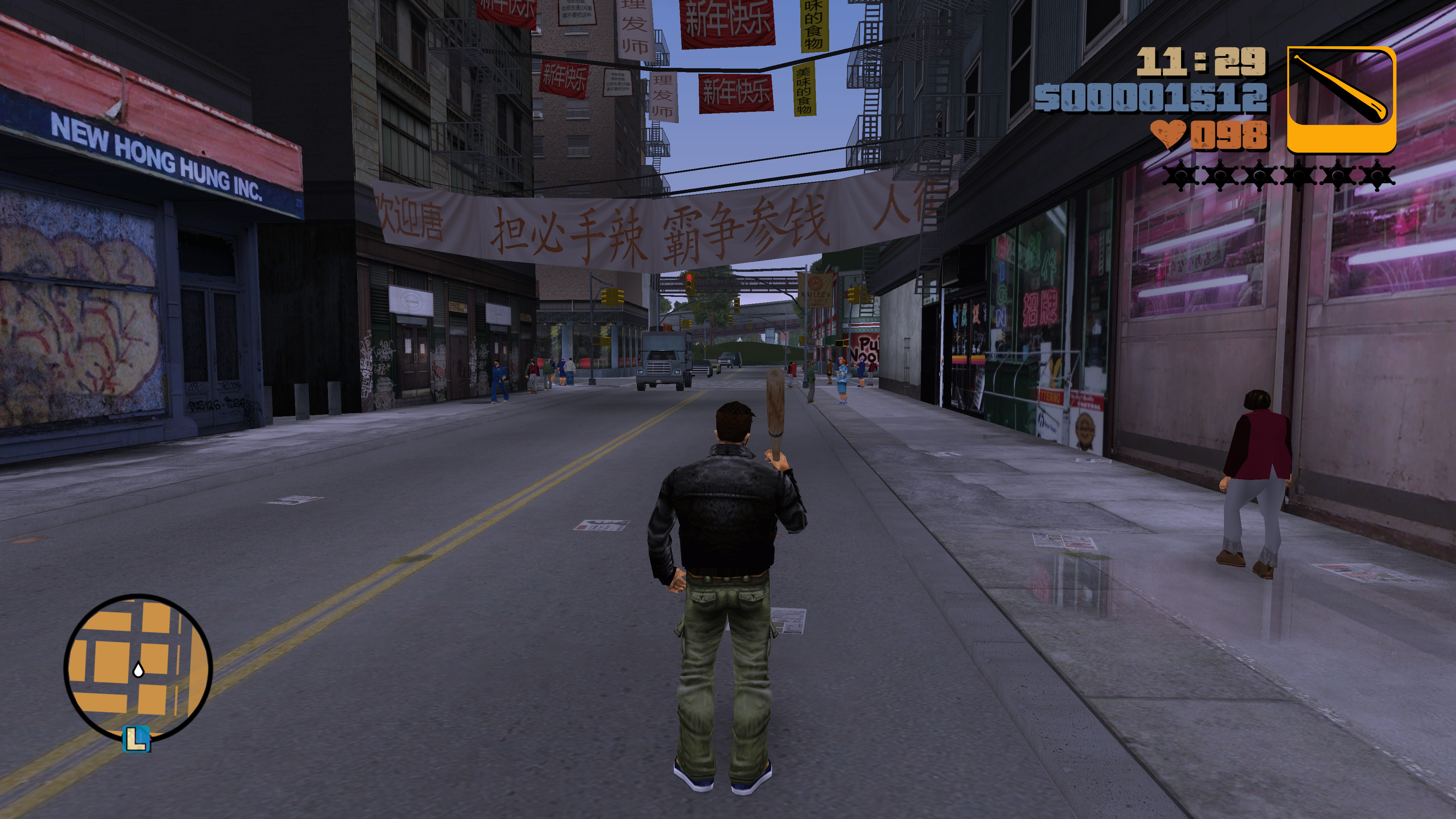 Modded original GTA3 at 4K through re3: ReShade off versus on - Imgsli