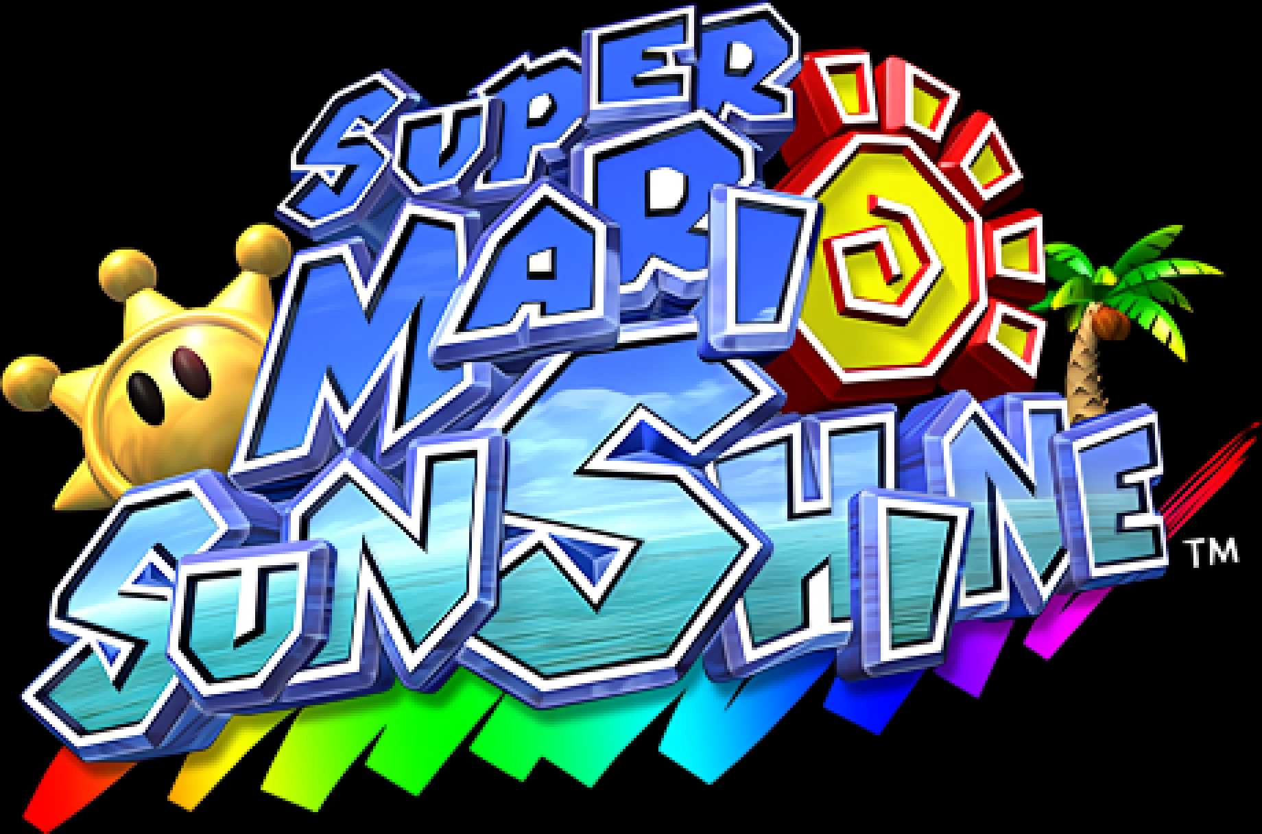 Super Mario Sunshine Logo (LR vs. ESRGAN) - Imgsli